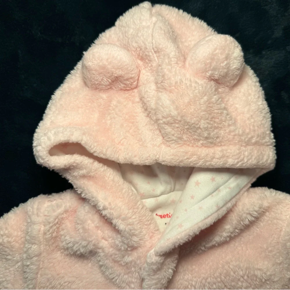Magnetic Me Baby Girls 0-6 months Pink Blossom Minky Jacket 100% cotton lining